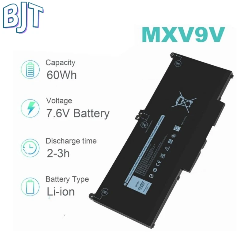 

New 7.6V 60Wh MXV9V Laptop Battery For Dell Latitude 7300 7400 5300 5310 5300 5310 2-in-1 Series 5VC2M 05VC2M 829MX 0829MX