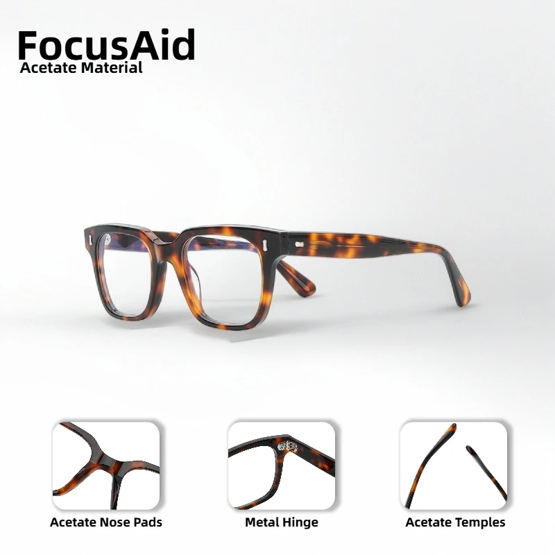 

Classic Thick Square Frame Men's And Women's Brand Designer Glasses Stylish High Quality Acetate Frame Clear Lens