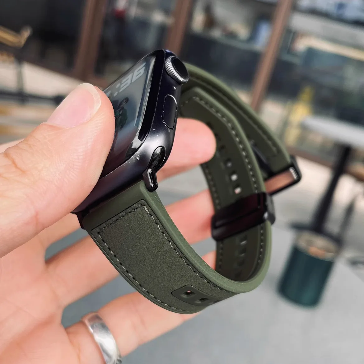 สายซิลิโคนสำหรับนาฬิกา Apple ultra 1 2 BAND 49มม. 45มม. 41มม. สร้อยข้อมือ40มม. 44มม. 38มม. 42มม. iWatch Series 9 8 SE 7 6 5 4 3