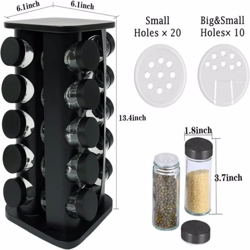 

Rotating Spice Rack Organizer, 360° Rotating Spice Carousel Tower for Kitchen Spice and Seasoning Countertop or Cabinet