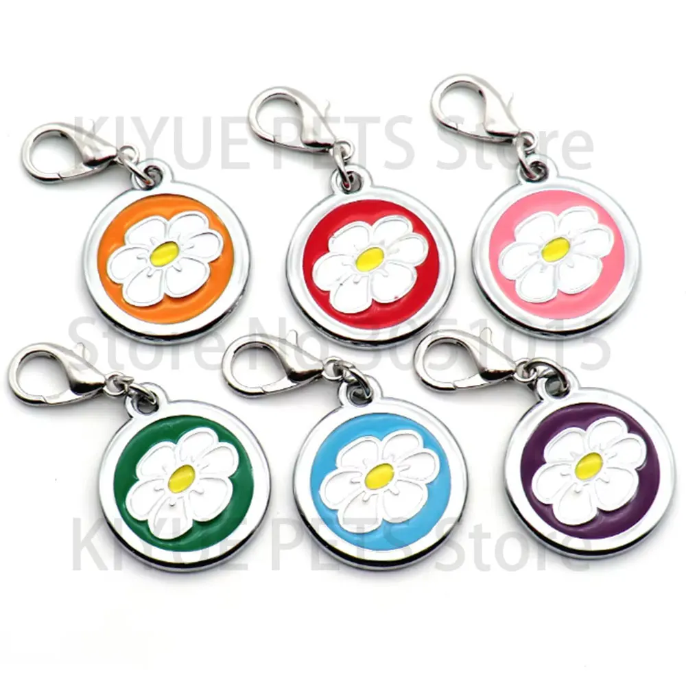 Wholesale 20Pcs Dog Tag Engraved Custom Pet Dog Collar Accessories Personalized Cat Puppy ID Tag  Bone Paw Name Tags Anti-lost