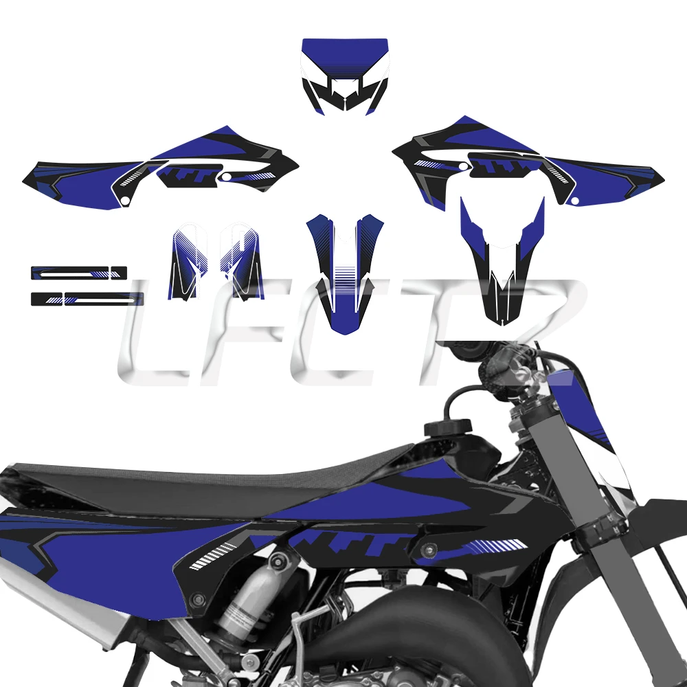 Full Set Motorcycle Background Graphics Decals Stickers Fit for YAMAHA YZ65 YZ 65 2018-2025 2024 2023 65cc Number Name Custom