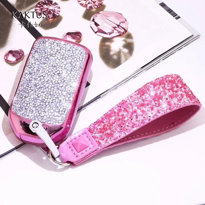 Diamond Crystal Women Car Key Cover Case Protection Shell for Honda Accord CIVIC Fit Crider Car Accessories Keychian Purse