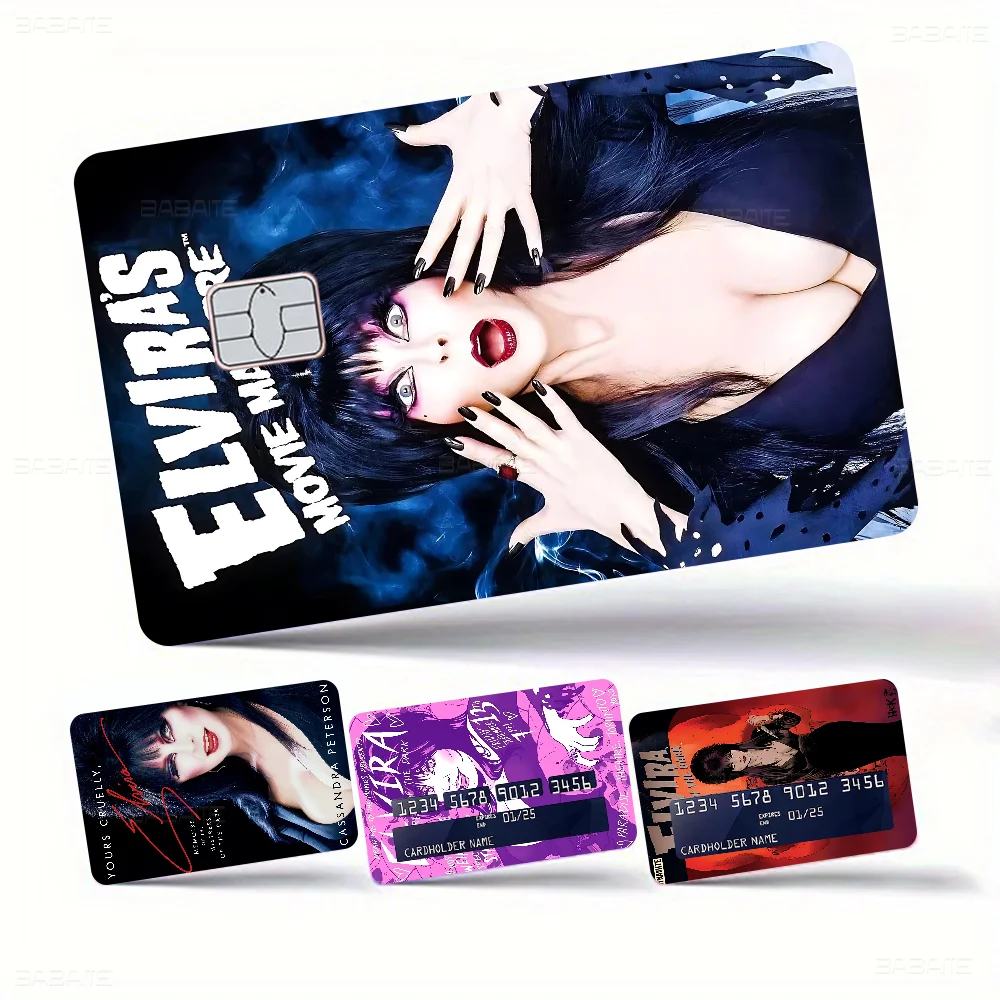 فيلم E-Elvira M-Mistress D-Dark أنيمي ماتي الجبهة الجلد لاصق غشائي غطاء ل رقاقة صغيرة بطاقة الائتمان بطاقة الخصم