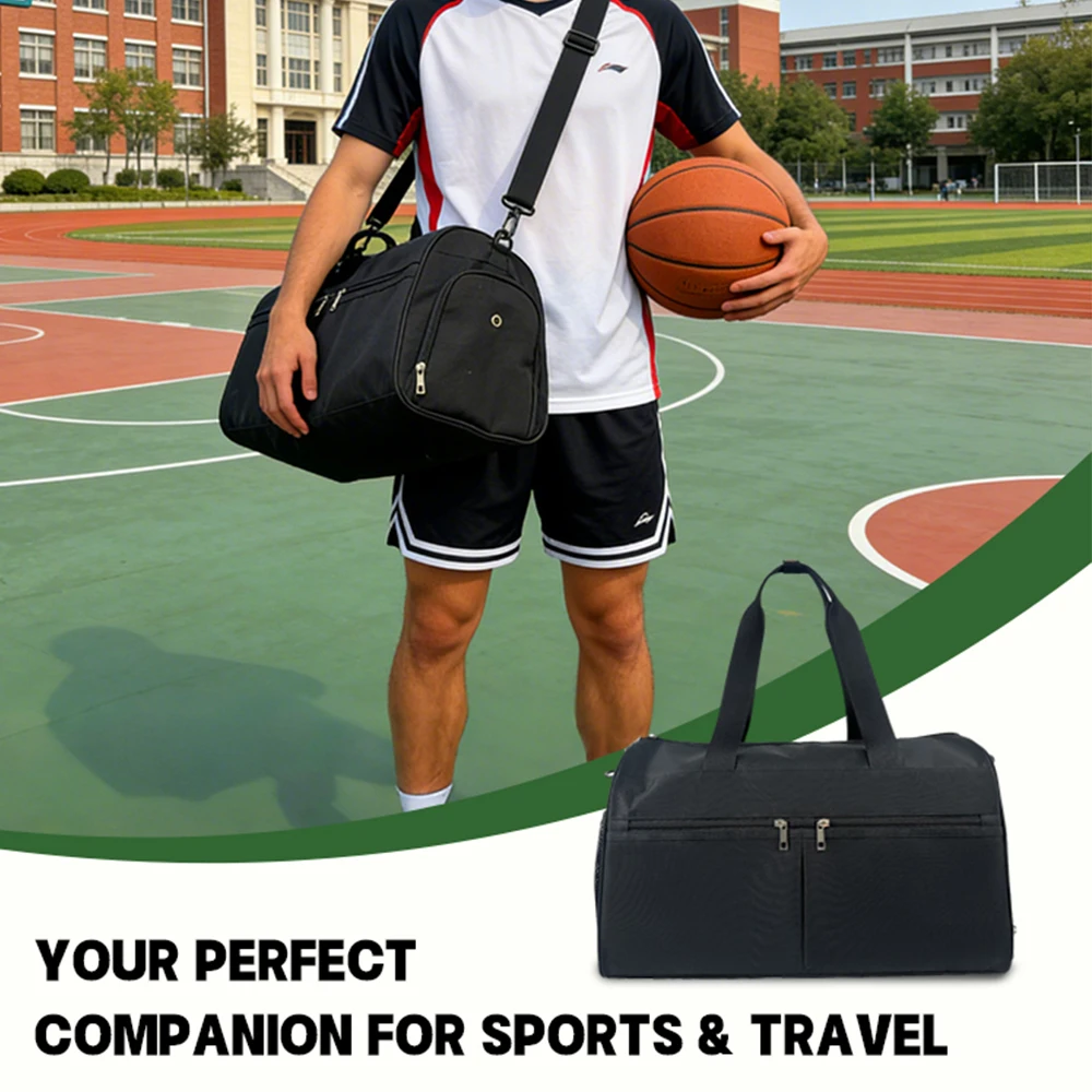 

Черная сумка для плавания и фитнеса с разделением на сухое и влажное отделения, дорожная сумка для коротких поездок, вместительная сумка-кроссбоди для йоги и путешествий