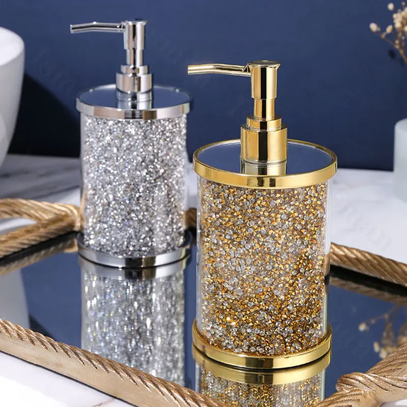 

Light Luxury Flash Diamond Soap Bottle Creative Soap Dispenser Shower Gel Shampoo Dispenser Bottle Home Bathroom Accessories