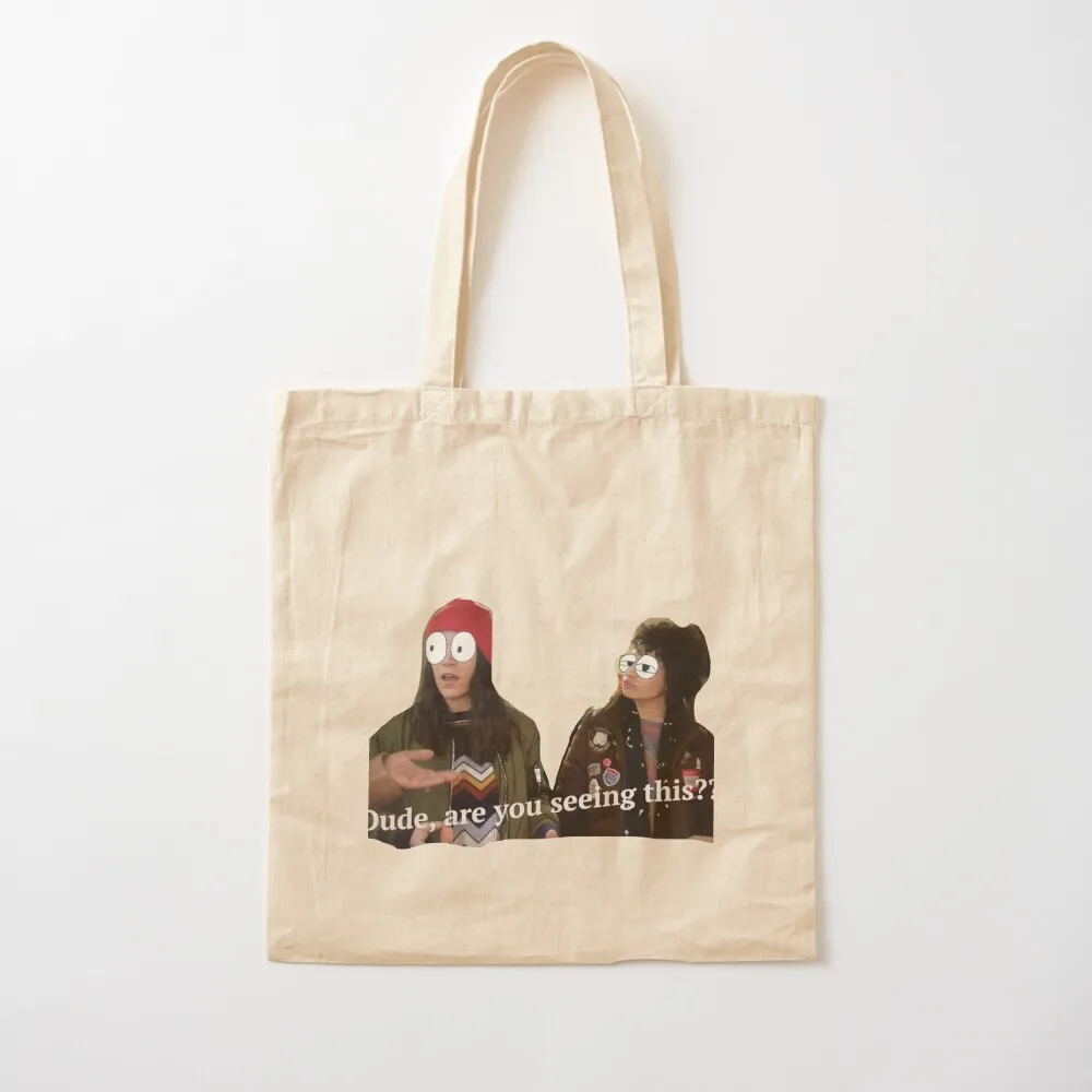 Ilana/Abby Broad City Sticker Tote Bag Portable shopping bag bags luxury women Canvas stote bag canvas bags