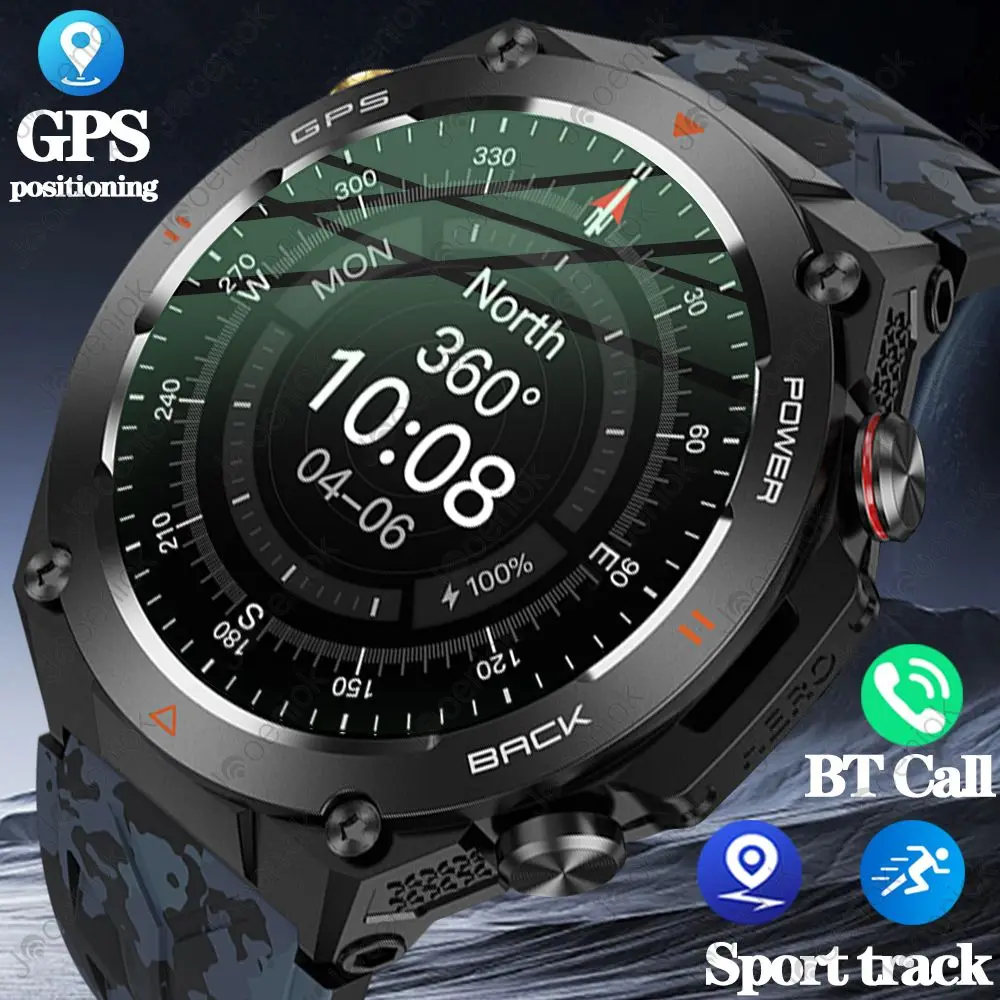 

GPS positioning Smart Watch Men Bluetooth Calling 650mAh 1ATM Waterproof Sport Mode Health Monitoring Compass Smartwatch Women