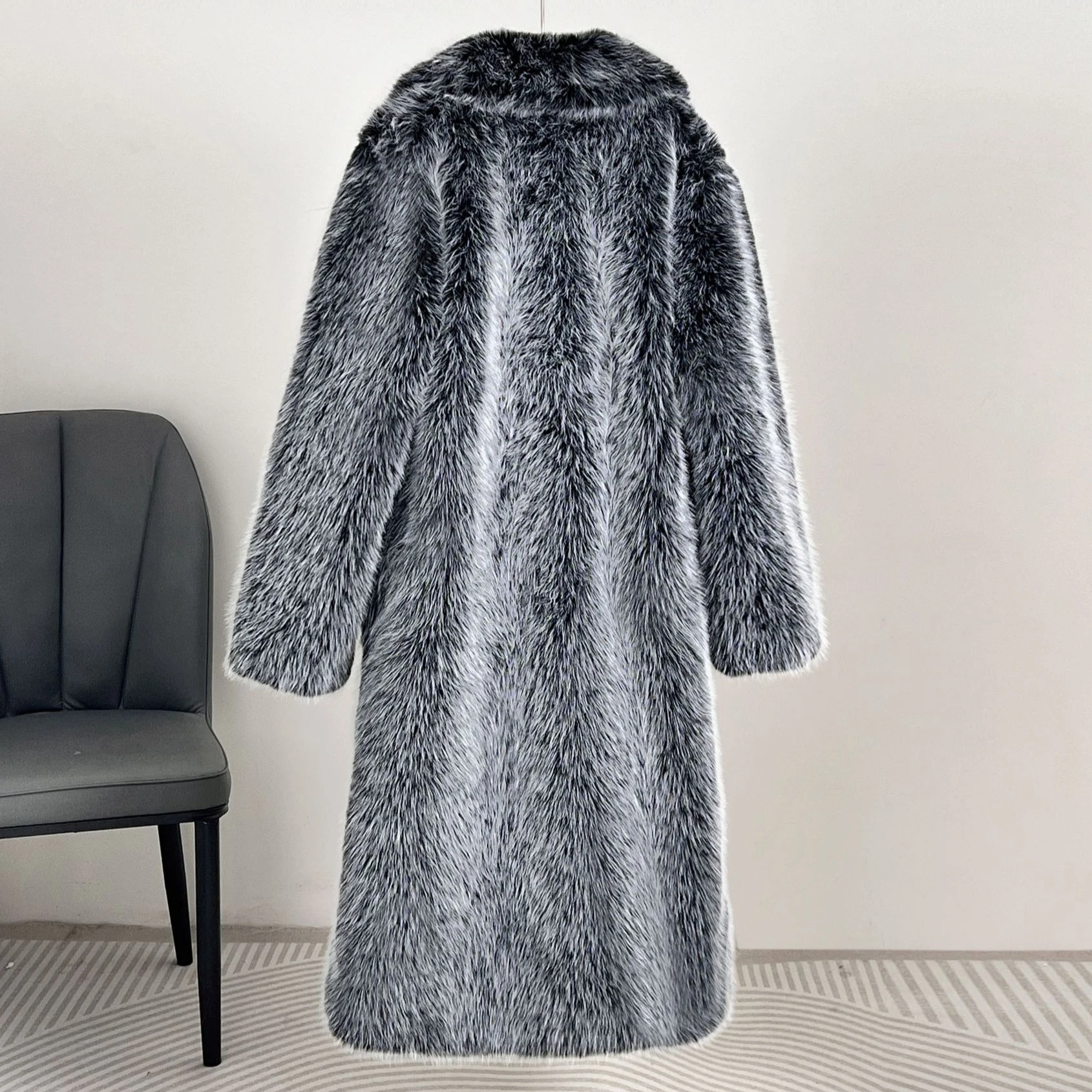 

Faux Fur Coat Women Long Coats Thick Warm Turn Down Collar Y2k Streetwear Jacket Elegant Spring Outerwear Autumn Winter Jackets