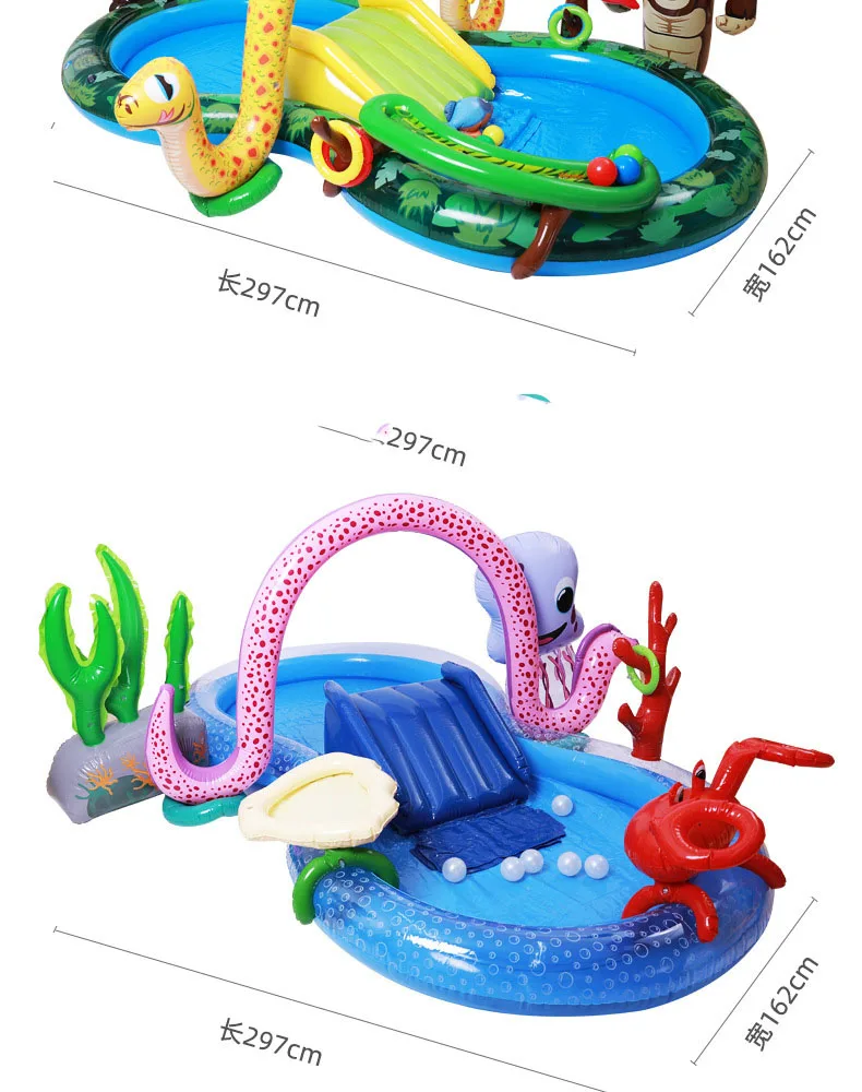 New Large Children's Swimming Pool Water Slide Inflatable Pool for Kids Summer Water Spary Play Slide Pools for Children