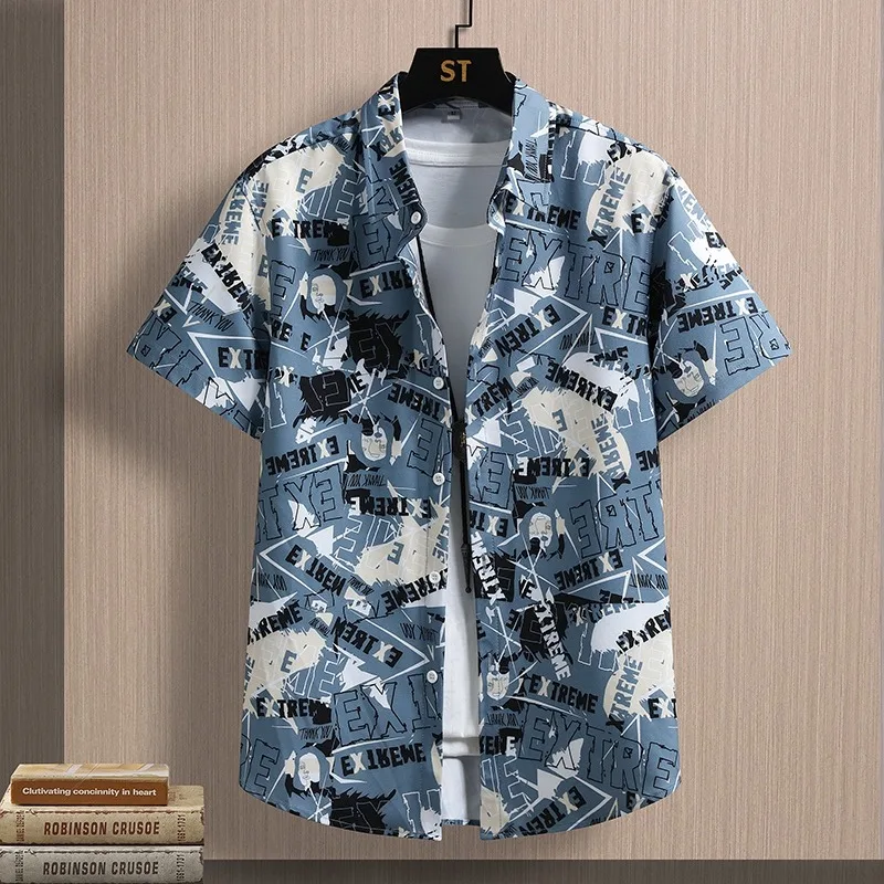 

Men Clothing Summer Mens Shirts Short Sleeve Ice Silk Breathable Comfort Casual Fashion Blouse Tops