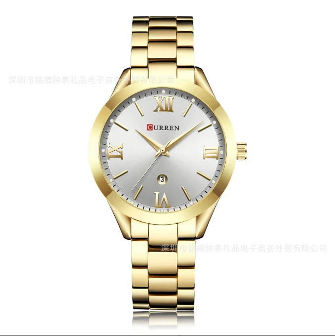 Alloy Strap Women's Elegant Waterproof Watch Temperament Commuting Roman Numeral Display Womens Fashion Watches