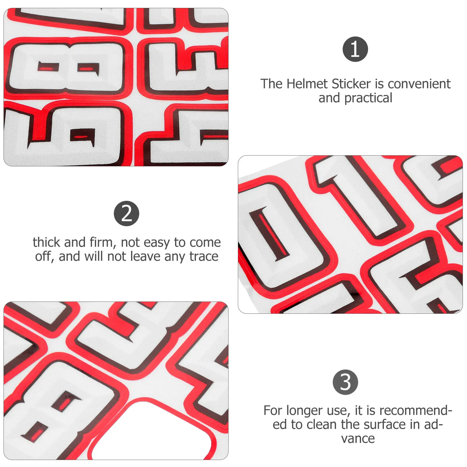 10Pcs Number Stickers Thick Firm Football Baseball Softball Hockey Sports Decals Motivational Athlete Rewards