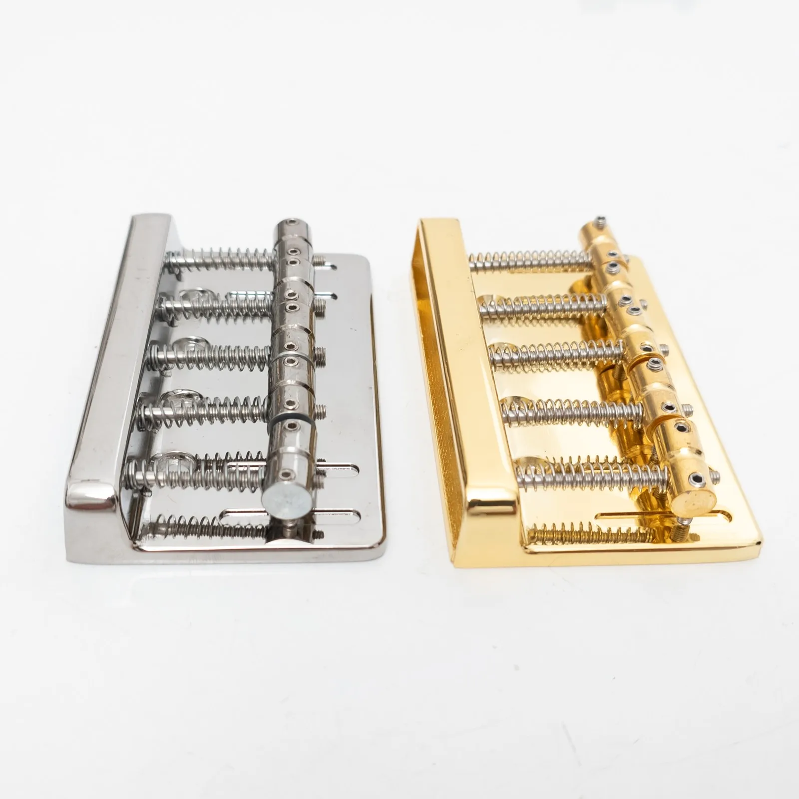 5 String Bass Guitar Bridge with Adjustable Intonation Saddles, Heavy Duty Replacement Hardware for 5-String Electric Bass