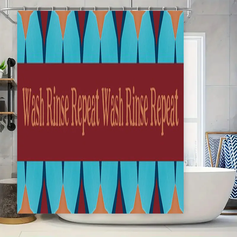 

Современный цикл стирки: забавная и функциональная занавеска для душа с геометрическим узором для необычного декора ванной комнаты