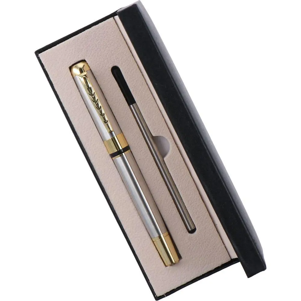Executive Silver Ballpoint Pen Gift Set Luxury Black Refill with Gift Box Professional Ballpoint Line Ballpoint Pens Home