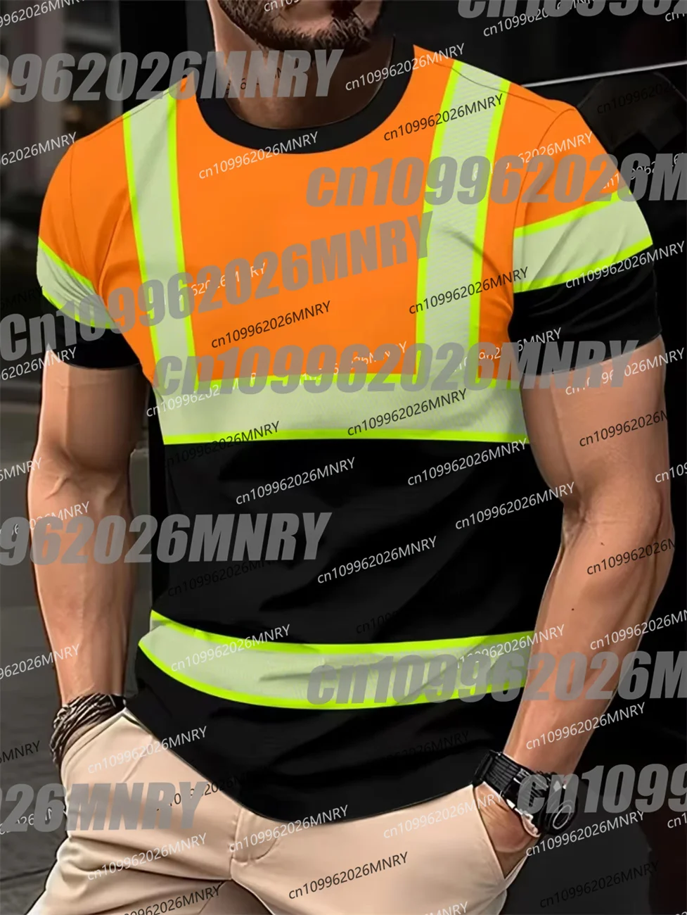 Men's 3D Printed New Secure Logo Color Blocking Design Short-Sleeved T-Shir Fashion Summer Daily Casual Work Wear Men's T-Shirts
