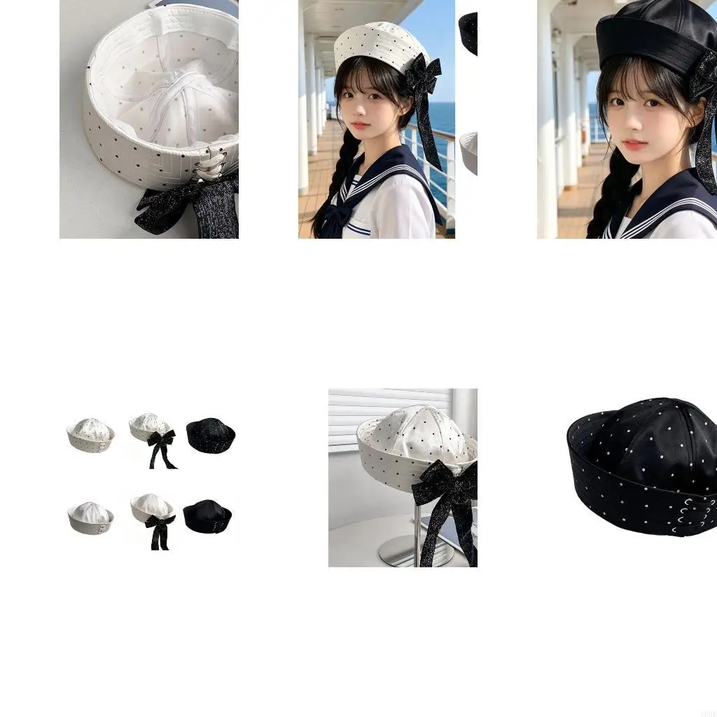 Adjustable Cap with Rear Closure, Panel-Seamed, Wide Stitched Band Hat for Women Teens Girl Styling Y08E