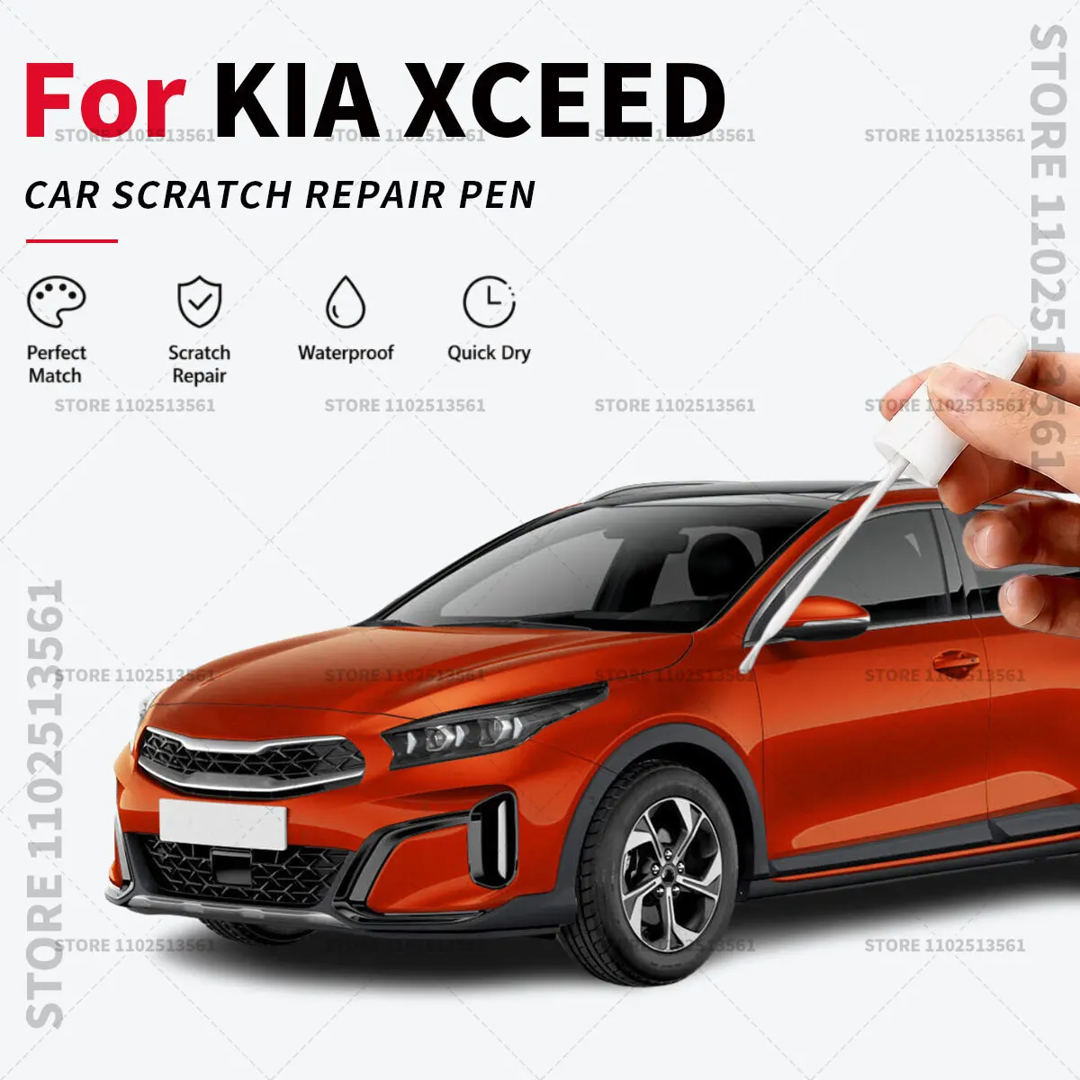 For KIA XCEED White Black Green Blue Touch Up Paint Pen for Car Scratch Repair Quick Dry Auto Paint Brush for Minor Paint Damage
