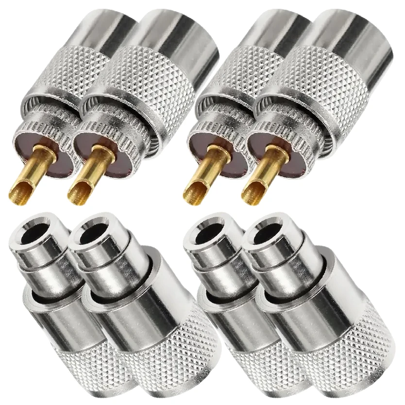 UHF Male Solder Plug Low Loss PL-259 Connector for RG58 RG59 RG6U Coaxial Cable