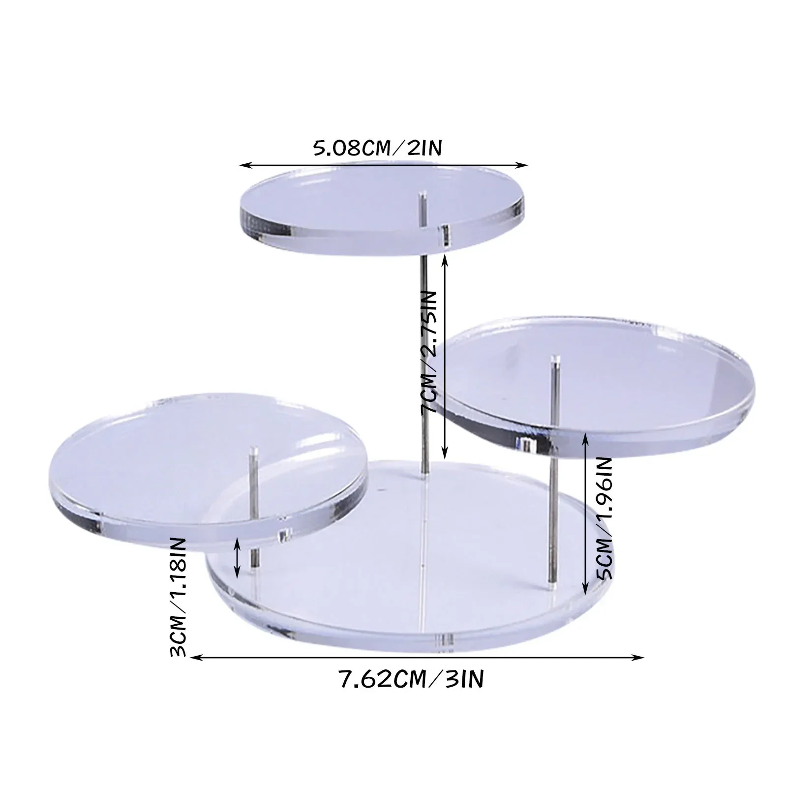 3 taca okrągły stojak na ciastko akrylowy stojak wystawowy na biżuterię deser ciasto stojak na imprezę do dekoracji stojak na tort weselny