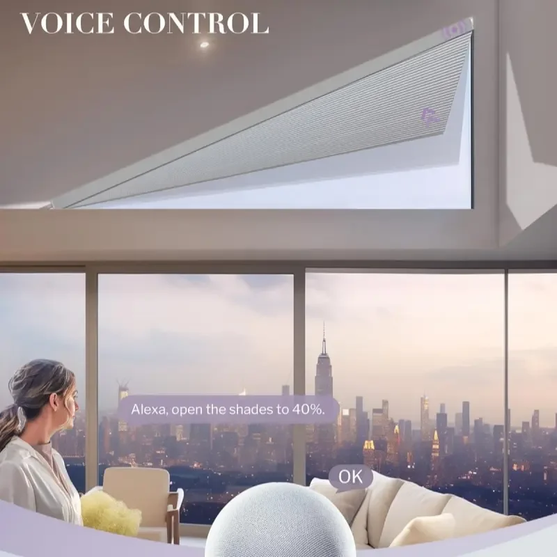 Motorized Compatible with Alexa Triangle Shaped Blackout Honeycomb Blinds For Irregular Window