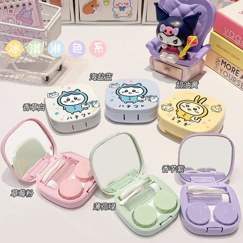 Kawaii Anime Chikawa Contact Lens Case Hachiware Usagi Cartoon Portable Go Out Contact Lens Box Practical Gifts for Students