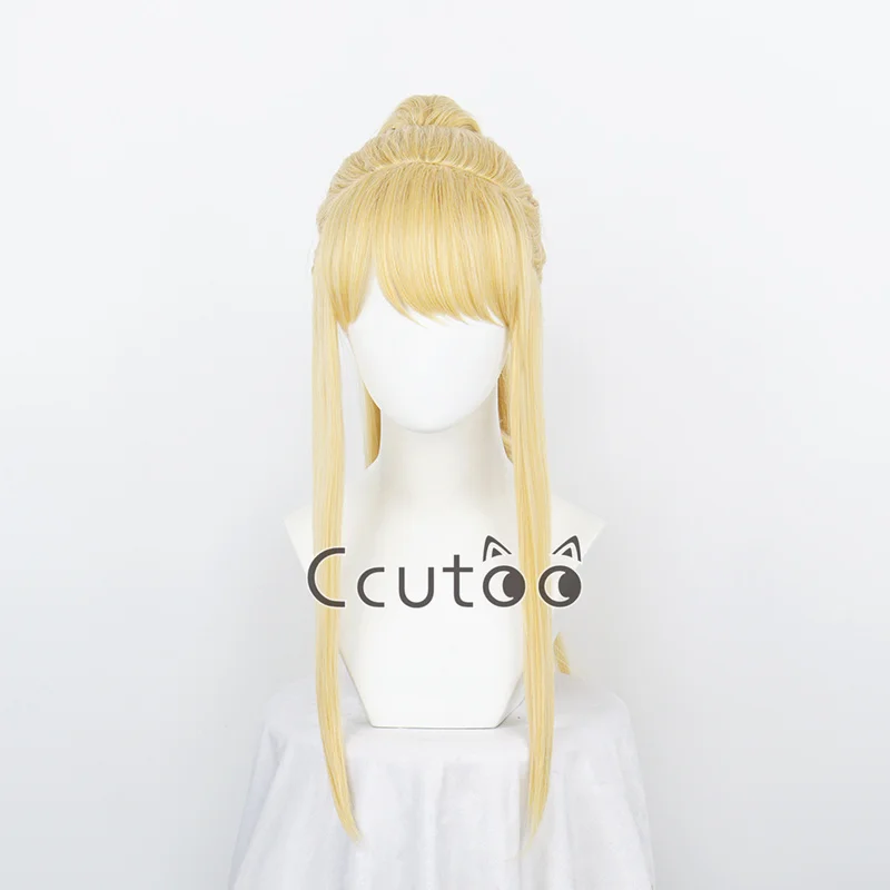 Winry Rockbell Wig From Anime FULLMETAL ALCHEMIST Golden Long Synthetic Hair Chip Ponytail Cosplay Costume Wigs