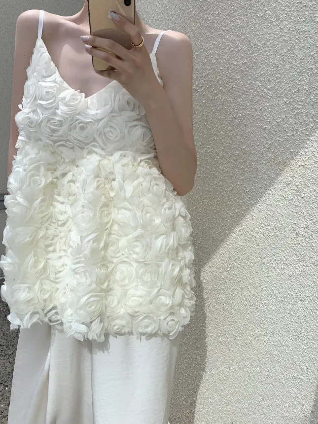 

Изумительный тайский топ-жилет с уникальными бретелями для женщин, летняя верхняя одежда с 3D цветами, модный тренд для повседневной носки