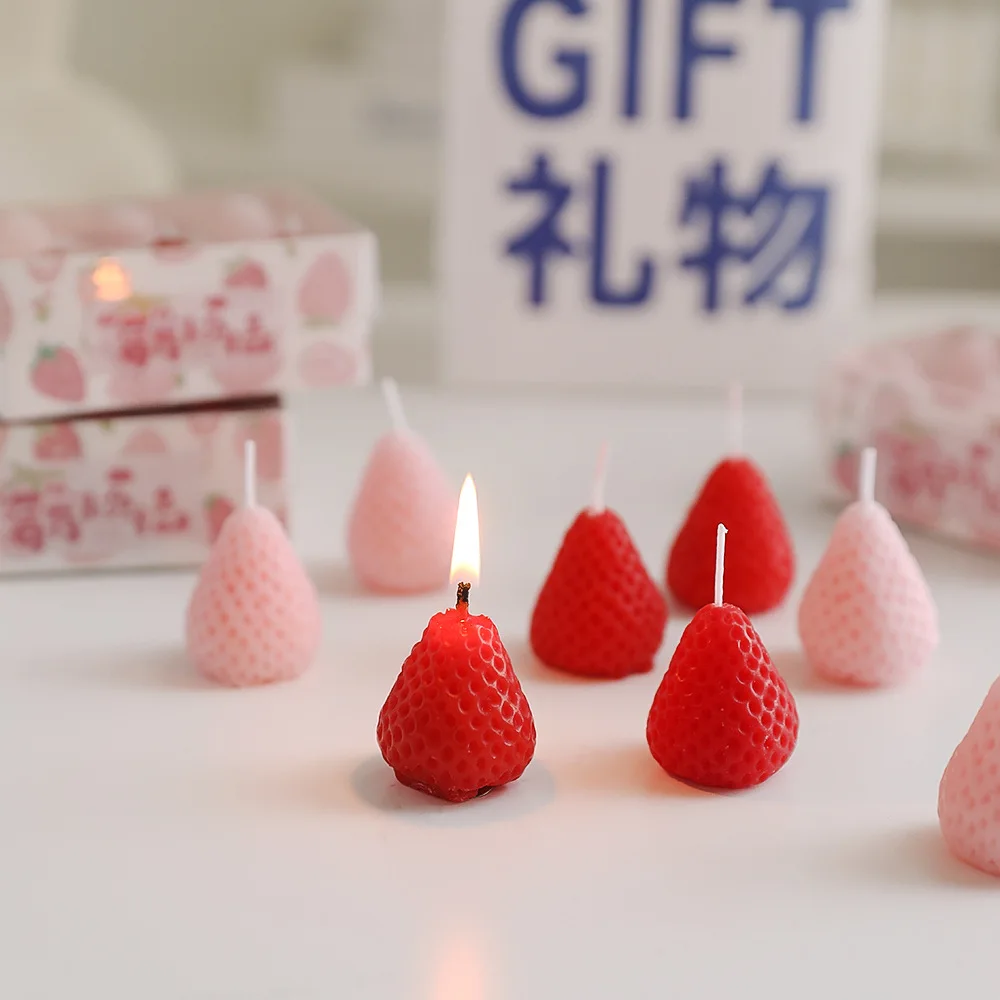 Strawberry Aromatherapy Candle Hand Gift Wholesale Candle Gift Box Birthday Gift Handmade Small Wax Candle