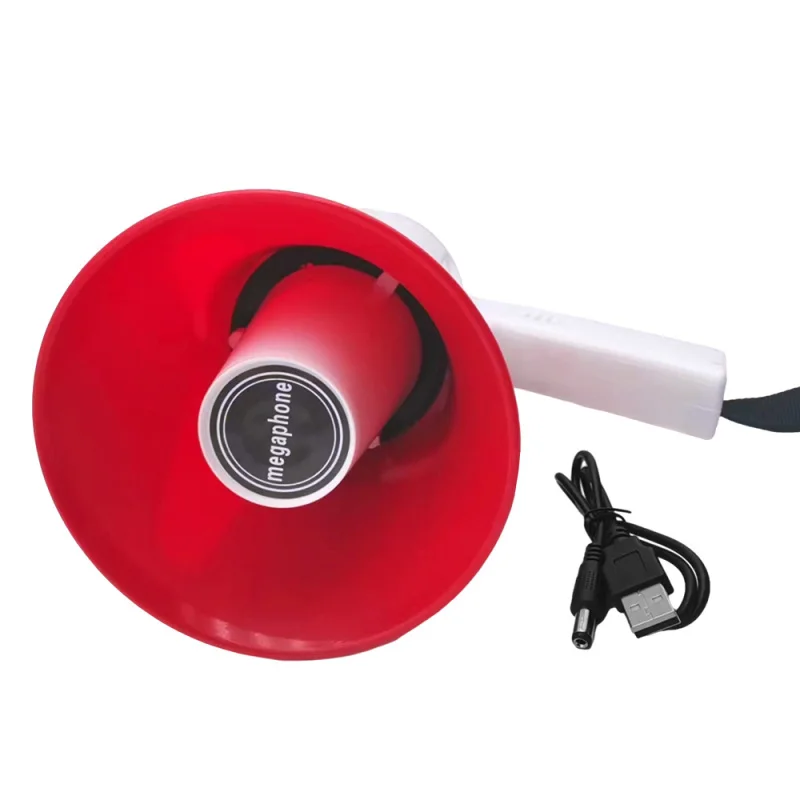 Megaphone Speaker 50W Power Portable Bullhorn Megaphone Voice Siren/Alarm Volume Control TF Card BT Alarm Megaphone Amplifier