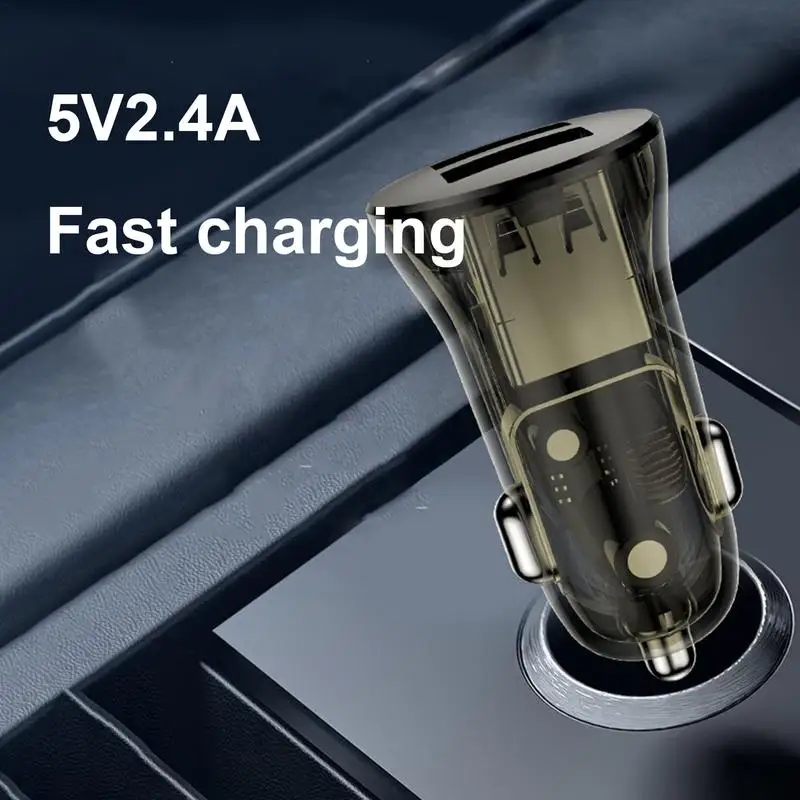 12/24V 48W Car Charger Super Fast Charger Adapter Double Type-C And USB-A Port Cell Phone Car Charger For Car Trucks Suv Auto