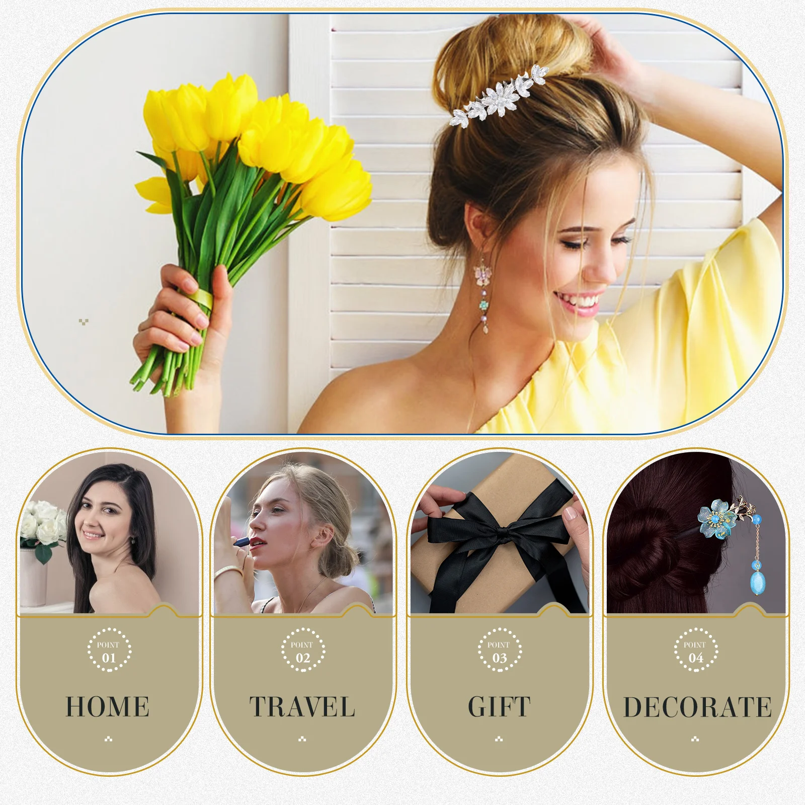 

Bridal Hair Comb Rhinestone Wedding Hairpiece Lightweight Elegant Accessory for Bride Bridesmaids Formal Events