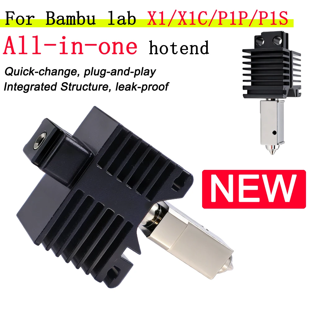 

Hotend For Bambu Lab X1 X1C P1P P1S Hard Steel Nozzles Bamboo Bambulabs Hotend kit For bambu lab 3d Accessories