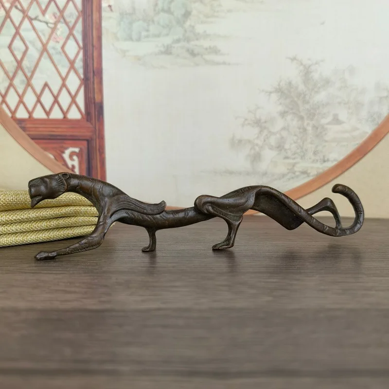 Tiger Walking Pen Holder Tiger Flying Tiger Pen Holder Decoration Antique Alloy for Old Town Paper Tape Measure Paperweight Call