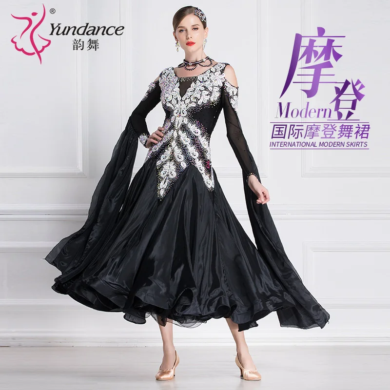 B-1875 맞춤 볼룸 댄스 경연 대회 드레스 판매를위한 고급 볼룸 표준 댄스 드레스 사회 현대 댄스 드레스
