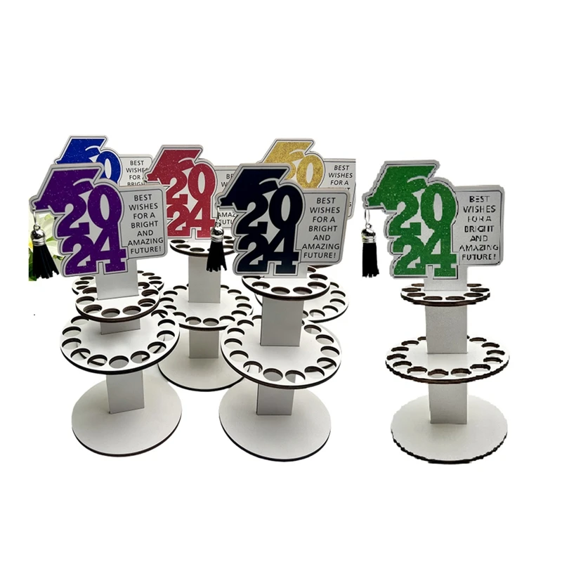 6 шт. 2024 новый кошелек в подарок на выпускной, деревянный кошелек, орнамент для украшения стола, держатель для денег, наличные, поздравления, карты, простой в использовании