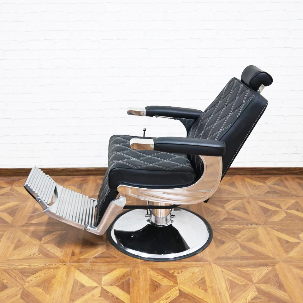 Schwarzer Friseurstuhl mit Fußpedal im Großhandel – 360° ° Rotation, hydraulisches Hubsystem, kommerzielle Möbel für Schönheitsfriseursalons – Detail 9