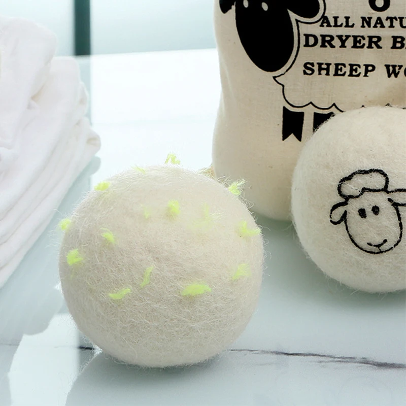 3/5/7CM Wool Dryer Balls Reusable Laundry Balls Fleece Dryer Ball Natural Fabric Softener Home Washing Ball Machine Accessories