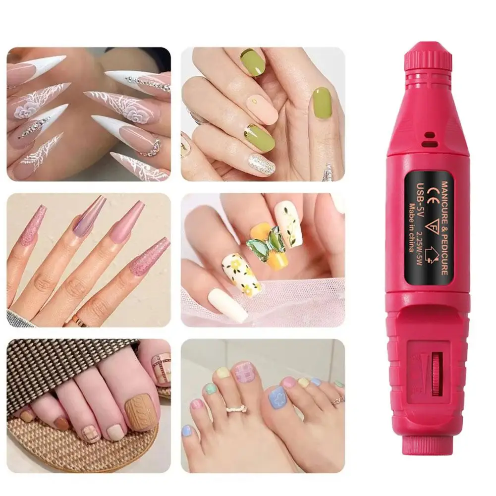 Nail Drill Electric File for Acrylic Nails Remove Nail Gel, Rechargeable Electric Nail Grinder Filing, Polishing & Exfoliating