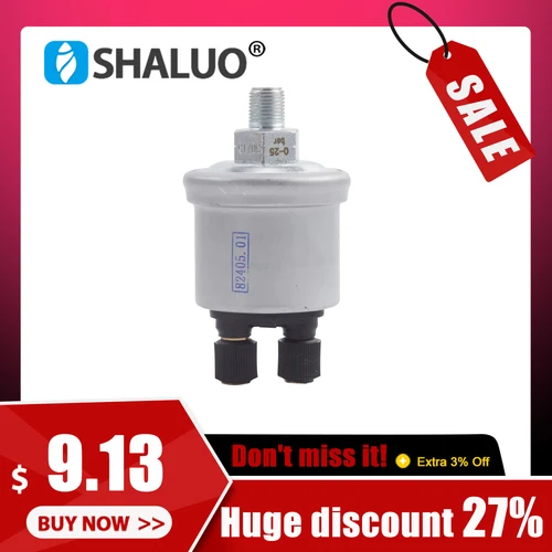Alta calidad 10Bar 25Bar enchufe del sensor de presión de aceite 1/8NPT 0 a 10 Bar accesorios del generador diésel interruptor del sensor de presión de aceite