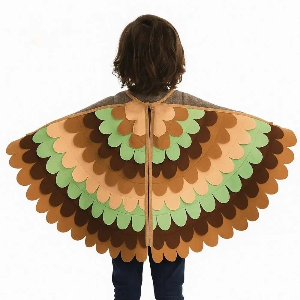 

Cute Felt Cloth Halloween Cloak with Mask Robe Bird Wings Halloween Children Costume Owl Cosplay Cape Mask Set Children
