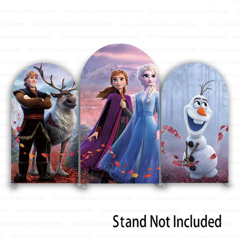 

Frozen World Disney Princess Sven Anna Elsa Olaf Arch Backdrop Girls Birthday Photo Photography BackgroundBaby Background