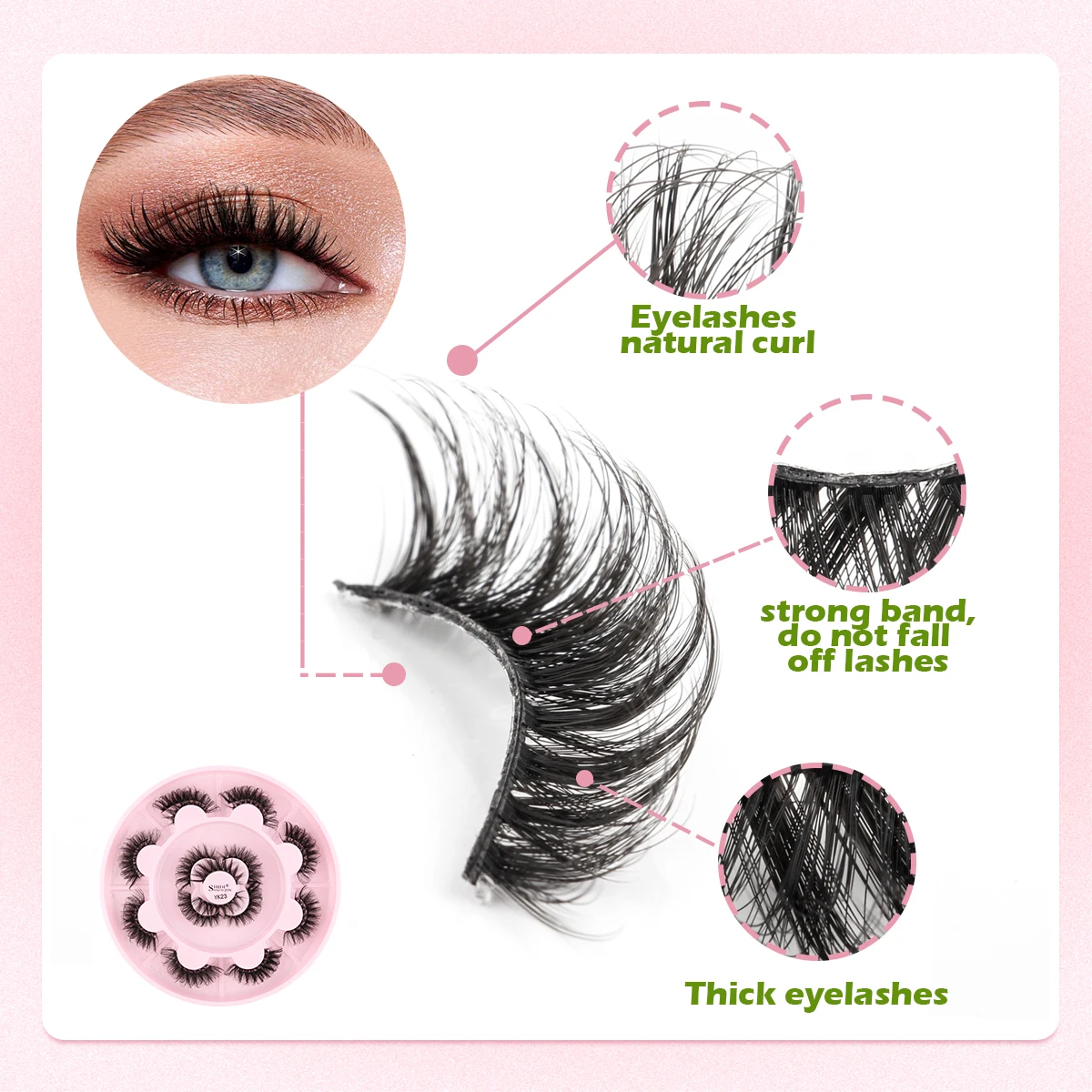 Lanjinglin 3/11 par naturalnych 3D sztuczne rzęsy puszyste sztuczne rzęsy zestaw do makeupu rzęsy z norek sztuczne rzęsy maquiagem