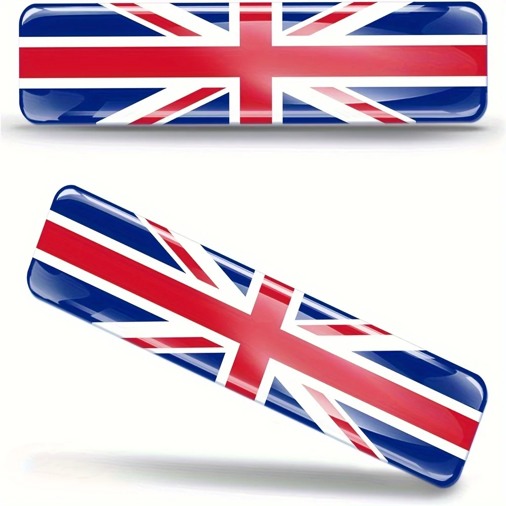 2 pegatinas de silicona con cúpula 3D, calcomanías del Reino Unido, Reino Unido, Union Jack, bandera nacional de Gran Bretaña, casco de motocicleta para coche F 26