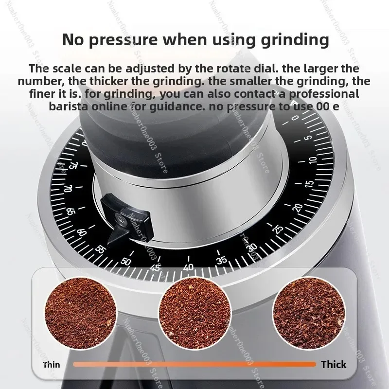 DF54 Electric Coffee Grinder 54mm Burr Espresso Bean Grinding Machine for Home