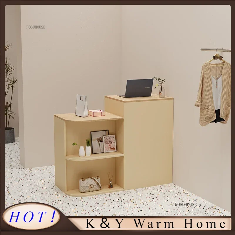 

Nordic Company Front Desk Reception Desks Beauty Salon Front Desk Counter Small Simple Shop Bar Table Cashier Reception Table EE