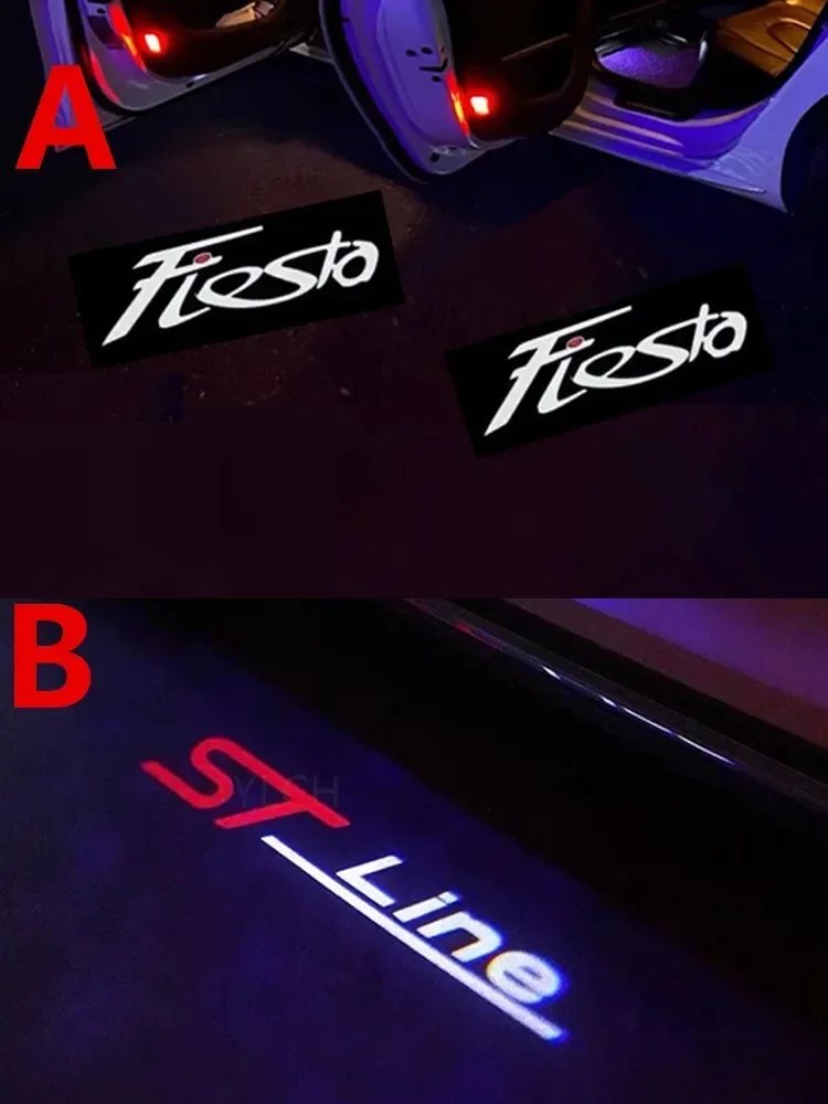 

For Ford Fiesta Logo Wireless Courtesy Car Door Projector LED Welcome Lights ST LINE Decor