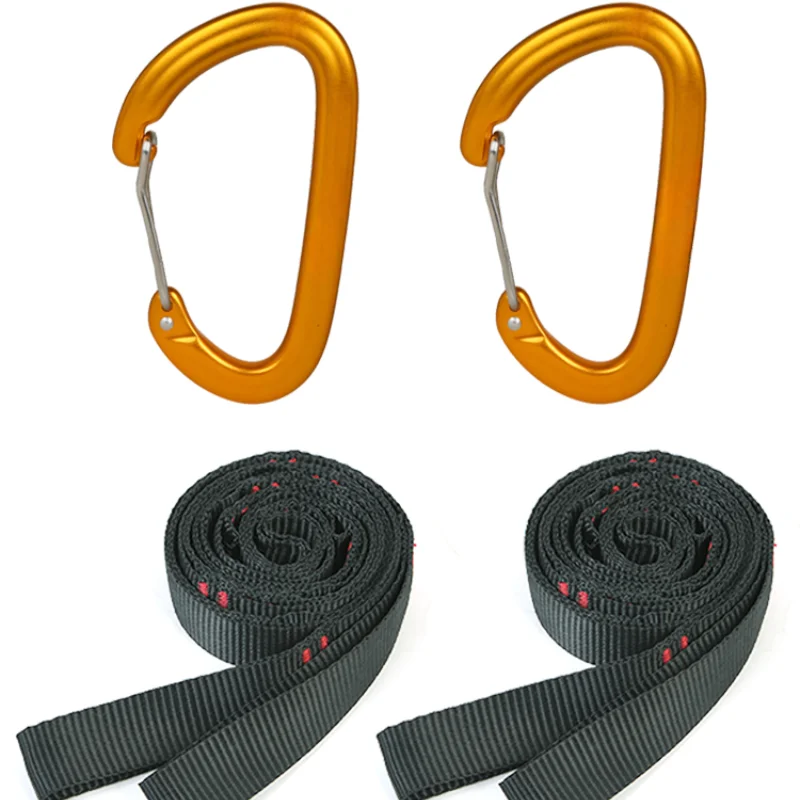 Outdoor hammock adjustable flat strap rope special strap strap rope aluminum alloy hammock hook buckle sling