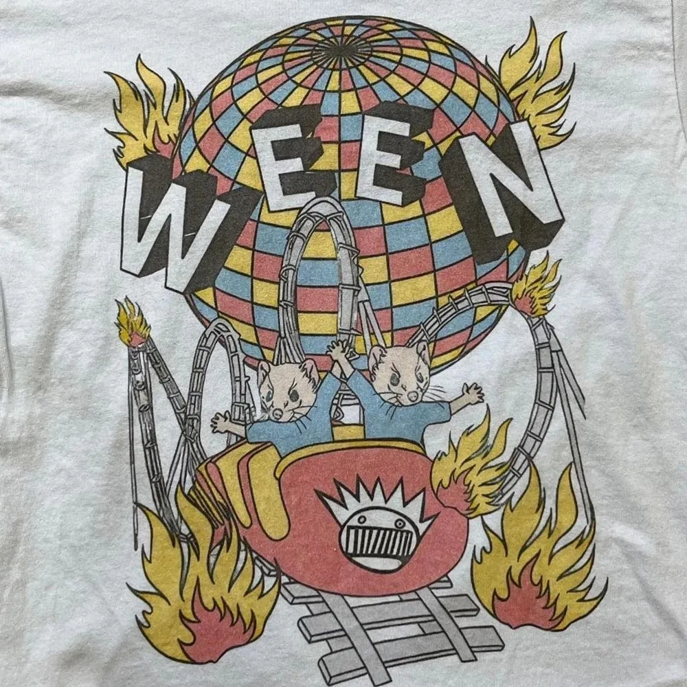 Remake Ween rock band White short sleeve T shirt Classic tee Vtg Reprint